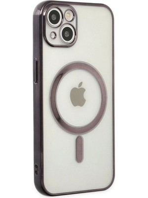 Mestore Apple Iphone 14 Plus Kılıf Magneticsafe Lazer Silikon - Siyah
