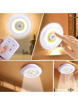 Svoria Store Uzaktan Kumandalı Yapışkanlı LED Spot Lamba (5517)