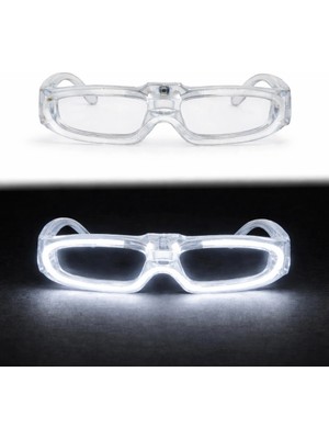 Svoria Store Beyaz LED Işıklı Parti Gözlüğü 3 Modlu – Glow  Gece Eğlence Gözlüğü
