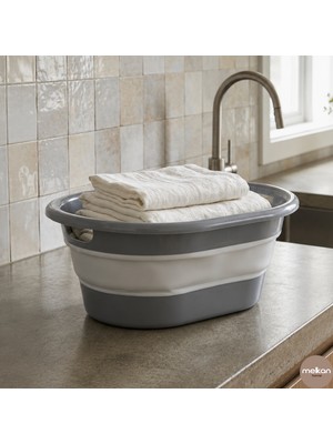 Melkan Home Katlanabilir Sepet 18 Litre – Büyük Boy Katlanır Çok Amaçlı Saklama ve Taşıma Sepeti 49,5X36X21 cm