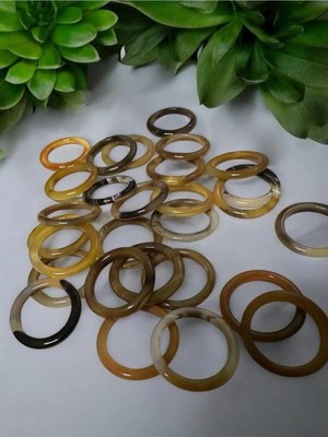Zodyak Doğal Taş Akik Doğal Tas Yüzük Kahverengi Akik Ince Boy Yüzük – 3mm 1 Adet