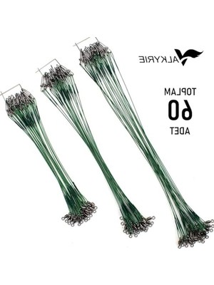 60 Adet Çelik Fishing Leader Seti – Paslanmaz Çelik Olta Halatı Lider Teli 3 Boy Karışık