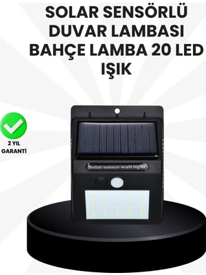Svoria Store Su Geçirmez IP65 20 LED Solar Sensörlü Bahçe ve Veranda Aydınlatma