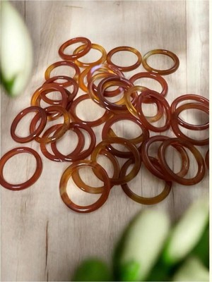 Zodyak Doğal Taş Akik Doğal Tas Yüzük Turuncu Akik Ince Boy Yüzük – 3mm 1 Adet