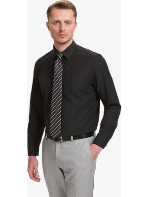 Pierre Cardin Erkek Siyah Regular Fit Uzun Kollu Basic Gömlek 50325337-VR046