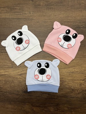 Gülümse Gel Yenidoğan Kız Erkek Bebek Ayıcık Model Bebek Bandana Şapka Başlık Fiyonklu Kurdeleli Bere