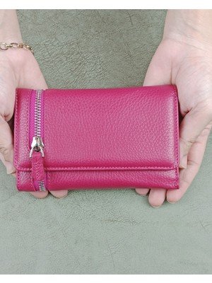 Edo Bag Wallet Hakiki Deri Parlak Çıtçıtlı Kadın Cüzdan