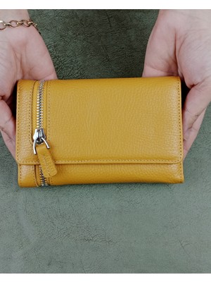 Edo Bag Wallet Hakiki Deri Parlak Çıtçıtlı Kadın Cüzdan