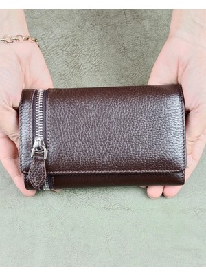 Edo Bag Wallet Hakiki Deri Parlak Çıtçıtlı Kadın Cüzdan