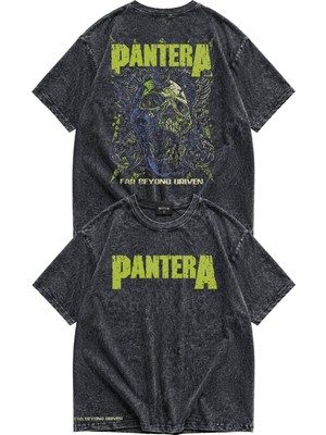 Fuddy Moda Unisex Oversize Pantera Far Beyond Driven Sırt ve Detay Baskılı Yıkamalı Rock Band Tişört