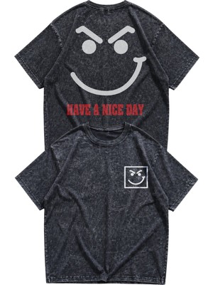 Fuddy Moda Unisex Oversize Bon Jovi Have A Nice Day Sırt Baskılı Yıkamalı Rock Band Temalı Vintage T-Shirt
