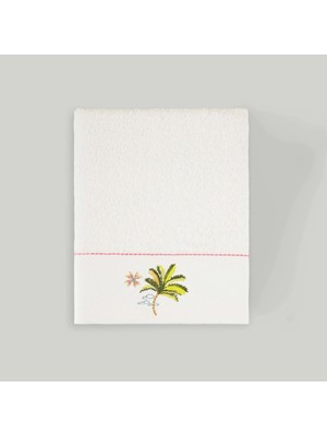Linens Tropical Pamuk 50X85 cm Yüz Havlusu Beyaz (450 G/m²)