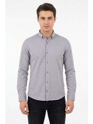 Advante Erkek Spor Slim Fit Uzun Kol Petek Dokulu Gömlek BGL-ST05483