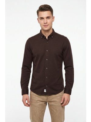 Advante Erkek Spor Slim Fit Uzun Kol Petek Dokulu Gömlek BGL-ST05483