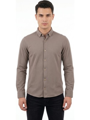 Advante Erkek Spor Slim Fit Uzun Kol Petek Dokulu Gömlek BGL-ST05482