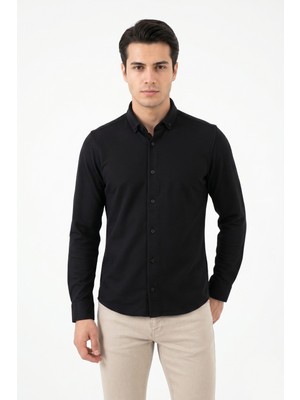 Advante Erkek Spor Slim Fit Uzun Kol Petek Dokulu Gömlek BGL-ST05482