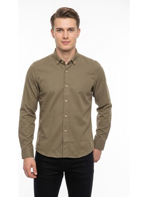Advante Erkek Spor Slim Fit Uzun Kol Petek Dokulu Gömlek BGL-ST05483