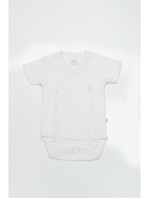 Svoria Store Organik Natural Basic Style Kruvaze Yarım Kol Body BS17101 Beyaz