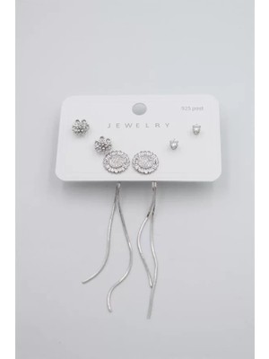 Nemere Çoklu Set Küpe - Gümüş
