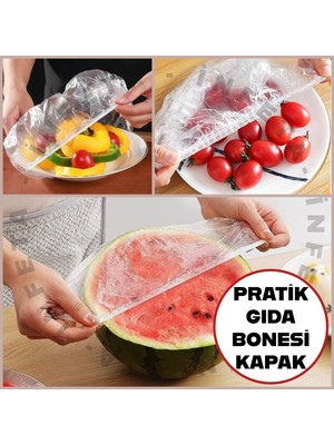 İnfeta 300 Adet Pratik Tazeliği Koruyan Tencere ve Tabak Bonesi Çok Amaçlı Kapak Gıda Bonesi