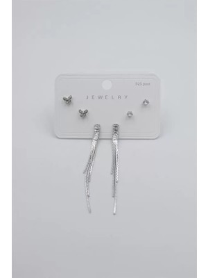 Nemere Çoklu Set Küpe - Gümüş