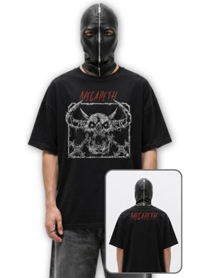 Fuddy Moda Unisex Oversize Rock Band Megadeth Ense Baskılı Bisiklet Yaka Tişört