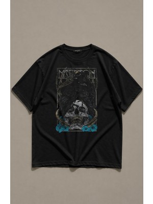 Fuddy Moda Unisex Oversize Mastodon Baskılı Bisiklet Yaka Rock Metal Band Tişört