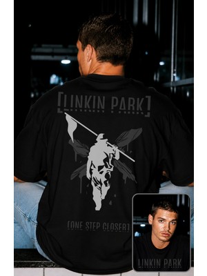 Fuddy Moda Unisex Oversize Linkin Park One Step Closer Sırt Baskılı Rock Band Tişört