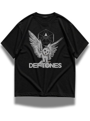 Fuddy Moda Unisex Oversize Rock Band Deftones Baskılı Bisiklet Yaka Tişört