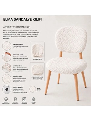 Pixue Tuğla Desenli Premium Elma Sandalye Kılıfı Gri Beyaz Yeni Model