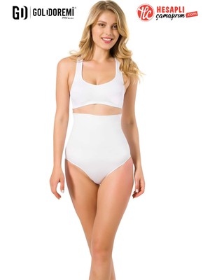 Gd Goldoremi Premium Kadın Seamless Mikrofiber Yüksek Bel Double Slip Korse Kutulu Korse