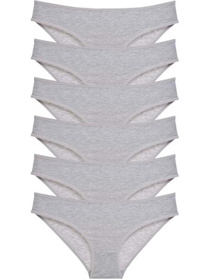 Modanı Seç 6 Adet Süper Eko Set Likralı Kadın Slip Külot Gri