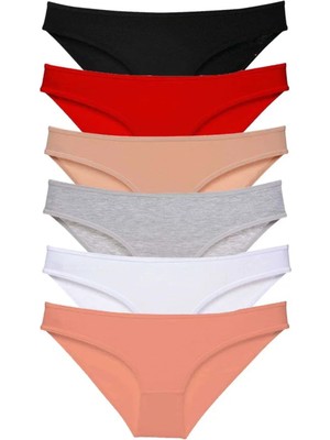 Modanı Seç 6 Adet Süper Eko Set Likralı Kadın Slip Külot Renk 1
