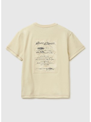 United Colors Of Benetton Krem Erkek Çocuk Baskılı T-Shirt 3I1XC10TQ