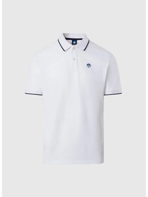 North Sails Beyaz Erkek Regular Fit Logo Baskılı T-Shirt NS0000692452