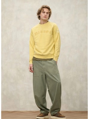 Blauer Sarı Erkek Regular Fit Logo Baskılı Sweatshirt 26SBLUF03242-234 Camp