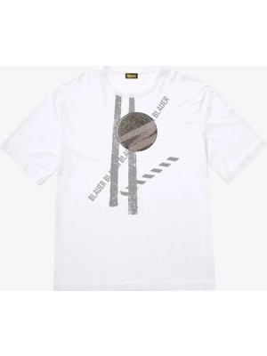 Blauer Beyaz Erkek Regular Fit Logo Baskılı T-Shirt 26SBLUH02235-999 Rhoades