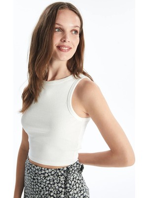 Lc Waikiki Yeni Sezon Kadın Bisiklet Yaka Düz Crop