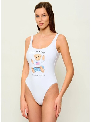 Polo Ralph Lauren Beyaz Kadın Baskılı Mayo 21698410