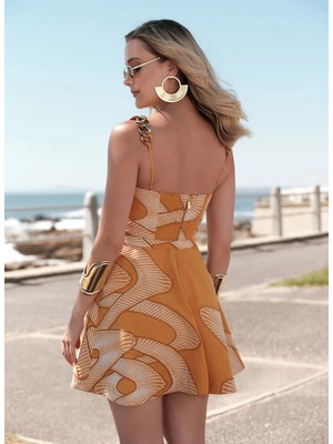 Selyns Sarı Kadın Bebe Yaka Fit Elbise SL000211012