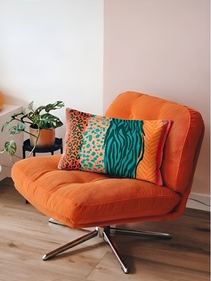 Rahan Design Hayvan Desenli Çift Taraflı Dekoratif Süet Kırlent Kılıfı - 30X50CM - Dikdörtgen Kırlent Kılıfı