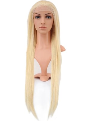 Liyuza Gerçek Front Lace Düz Platin Tül Peruk - 80-85CM