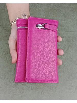 Edo Bag Wallet Hakiki Deri Parlak Çıtçıtlı Kadın Cüzdan