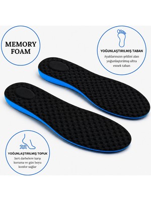 Meerkat Siyah Renkli Ortopedik Memory Foam Ayakkabı Tabanlığı, Hafızalı Tabanlık
