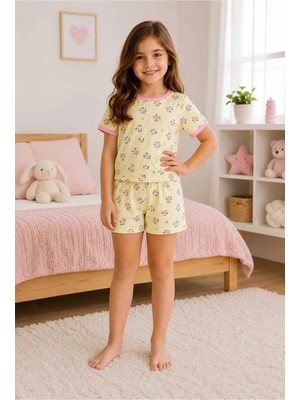 Tenra Kız Çocuk Pamuklu Şortlu Pijama Takımı 3-12 Yaş