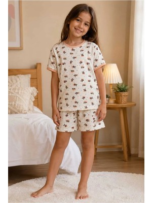 Tenra Kız Çocuk Pamuklu Şortlu Pijama Takımı 3-12 Yaş