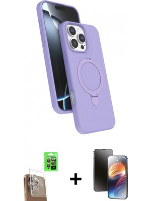 Marsilyan™- iPhone 16 Pro Kılıf Iz Işık Koleksiyonu - Siyah 3D Antistatik Mat Seramik Nano Ekran Koruyucu + Raze Metal Kamera Lens - Cltm