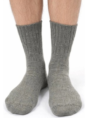 Abarta Erkek Kuzu Yünlü Likralı Termal Çorap Haki -40-45 Numara 1 Çift
