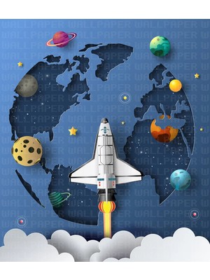 Arterior Wallpaper Çocuk Odası Uzay Serisi 05 Çocuk Odası Poster Duvar Kağıdı