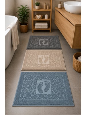Mela Home 3'lü Ayak Havlusu-Ayak Paspası 50*70 cm 3 Adet - Banyo - Misafir -Çeyizlik %100 Pamuk